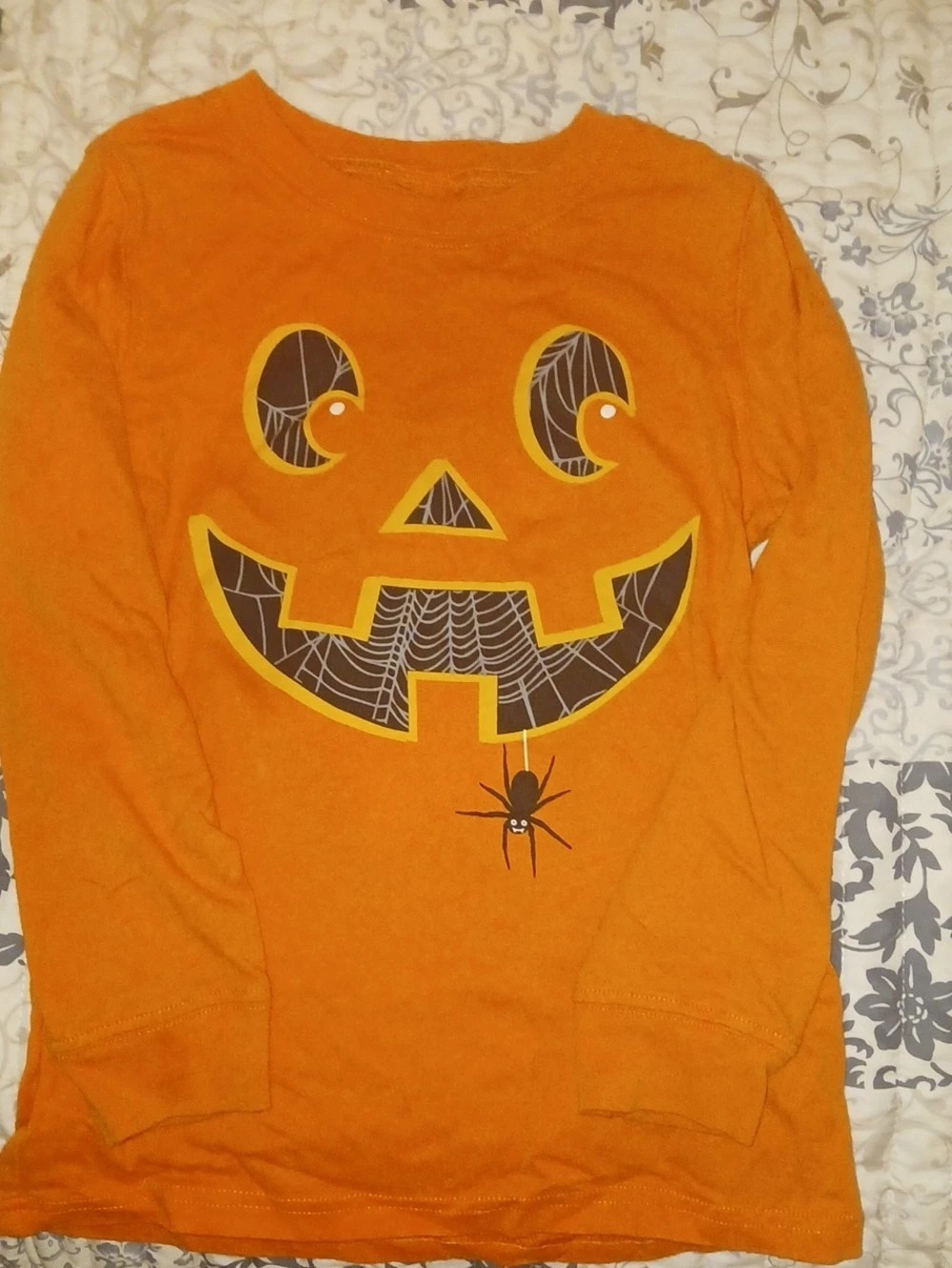carter's Kids Pumpkin Graphic Long Sleeve Size 7/8